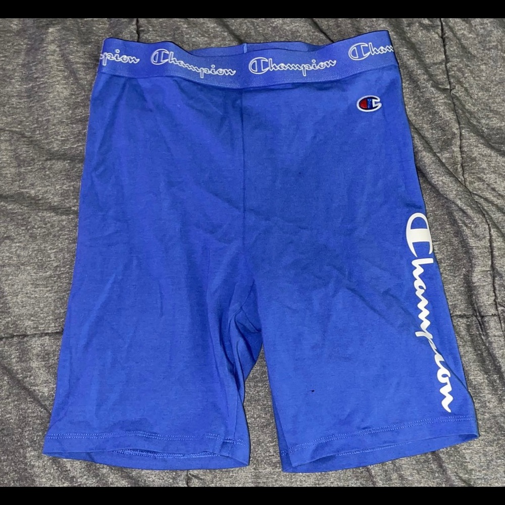 blue champion biker shorts